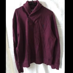 Ralph Lauren Sweater XL Burgundy w/ shawl collar